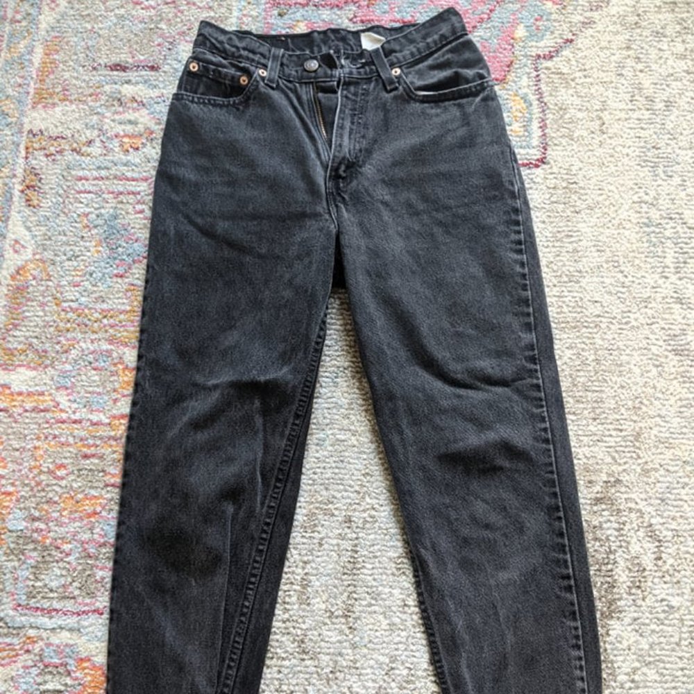Vintage 90s Levi's 512 Black High Rise Straight Leg Jeans